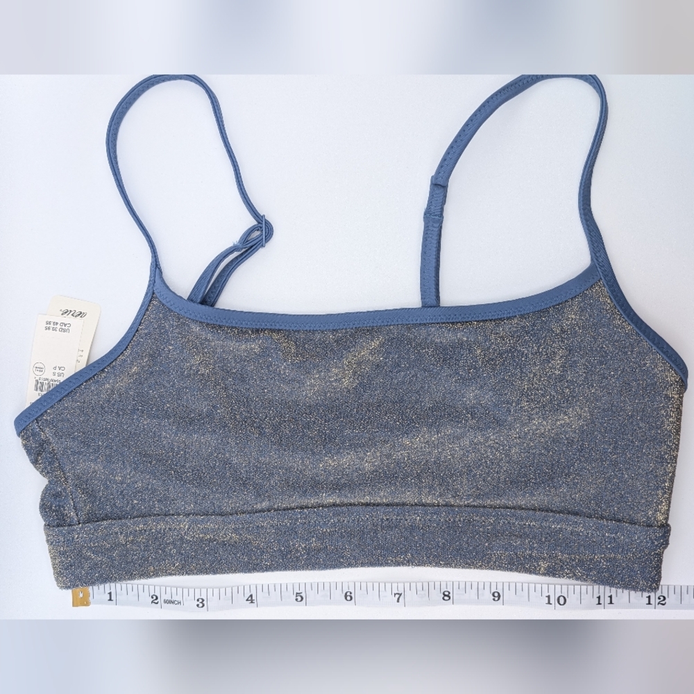 Blue Shimmer Bralette Bikini Top - Women's Swim